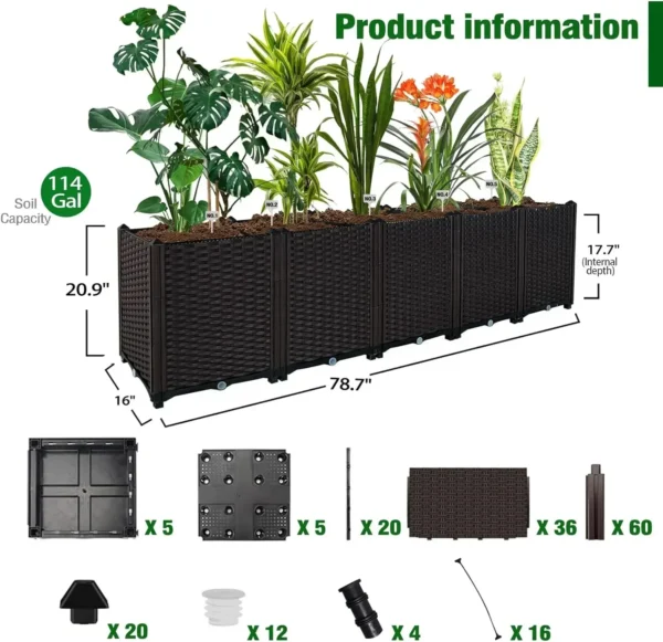 Large Outdoor Raised Planter Box 5